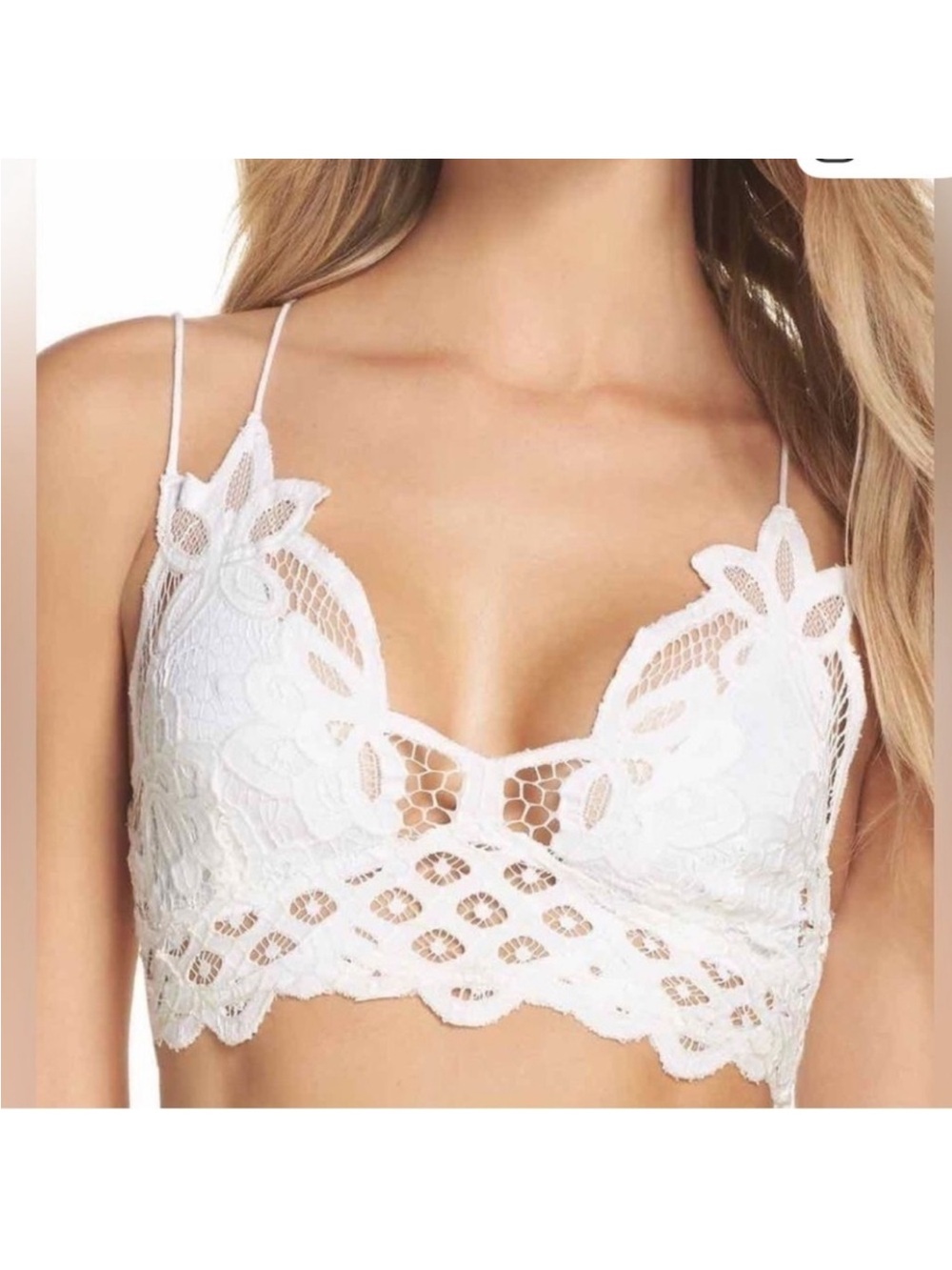 Free People Adella Bralette White